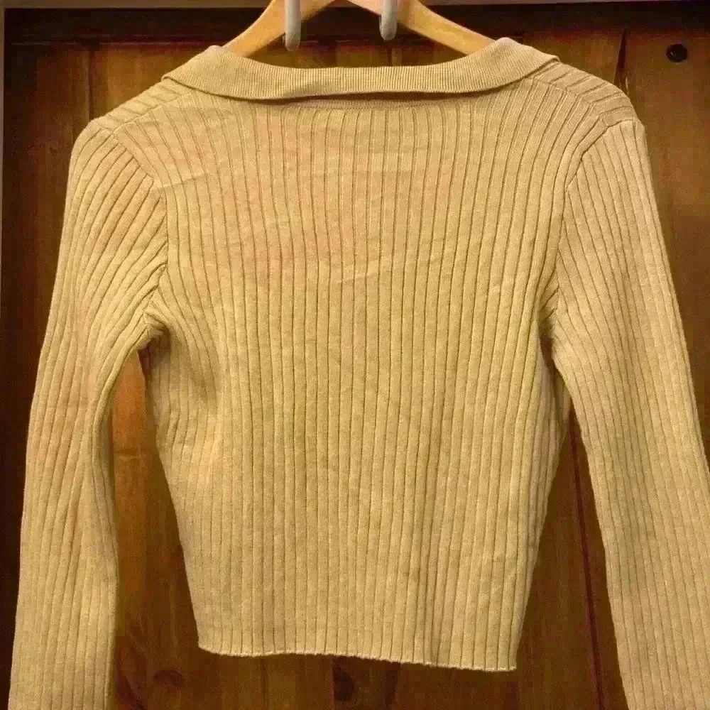 And Now This~Woman’s Crop Ribbed Sweater ~Size Small~Camel Brown NWT - Picture 5 of 6